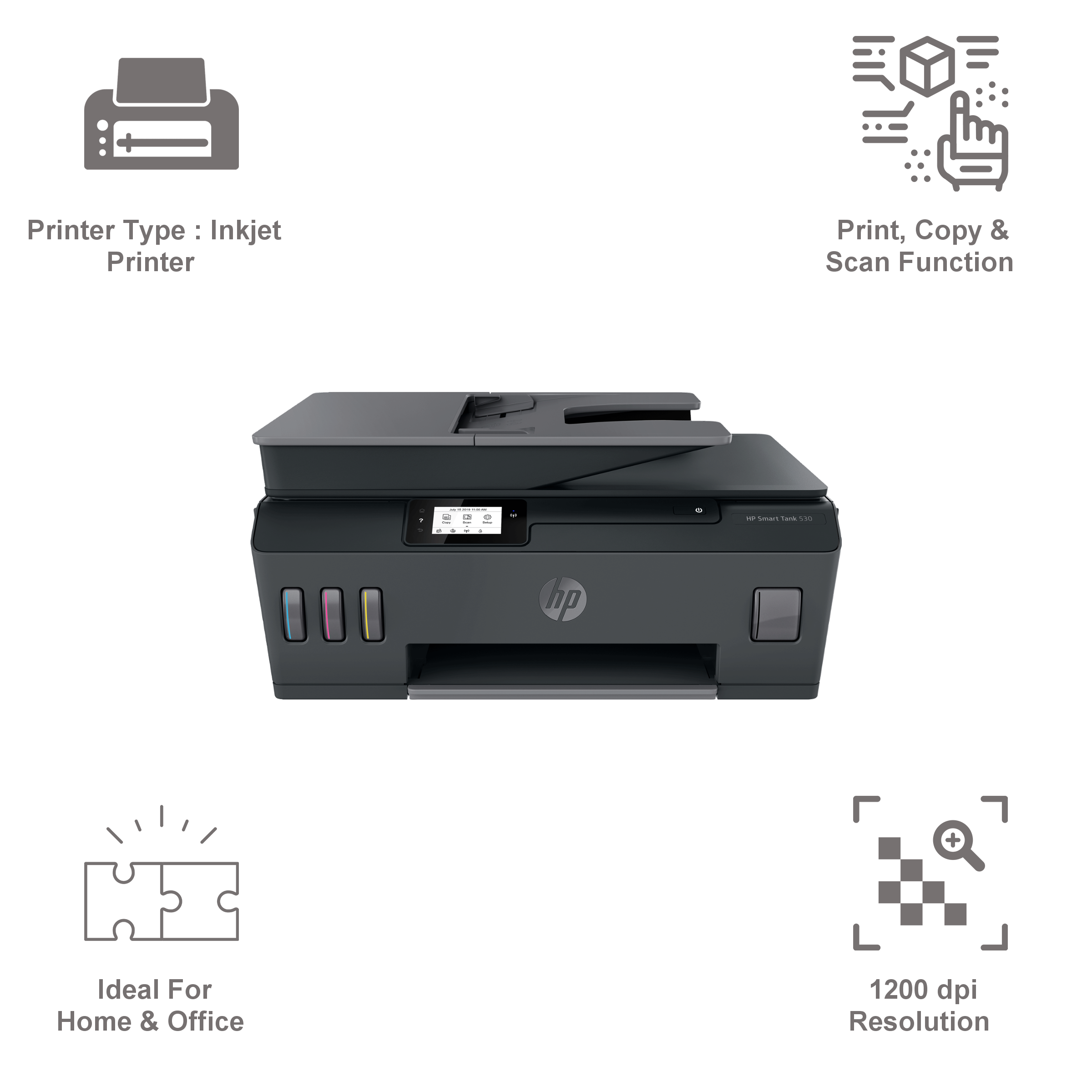 Buy Hp Smart Tank 530 Wireless Color All In One Inkjet Printer Borderless Printing 4sb24a 1230